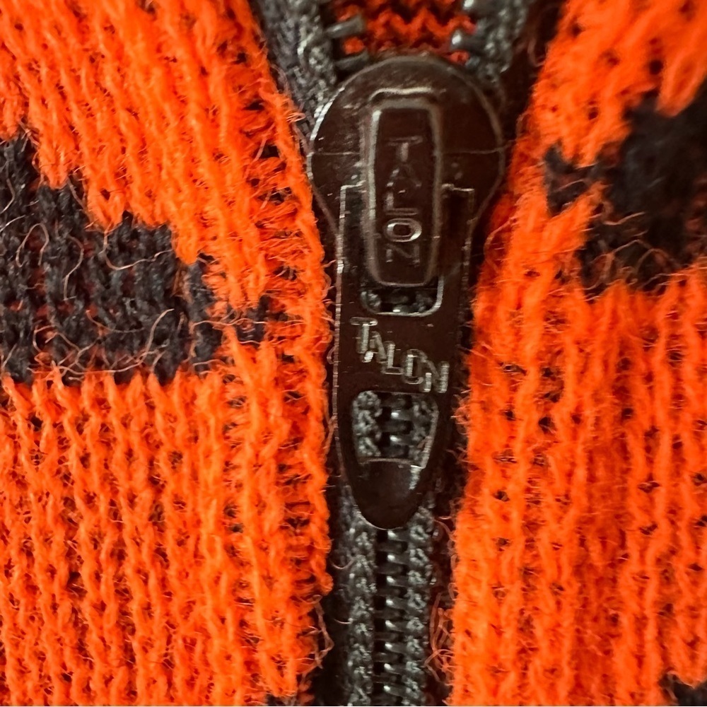 Bob Fratzke Winona Vintage Blaze Orange Camo Knit Vest Full Zip Hunting Gorpcorp - Picture 8 of 13